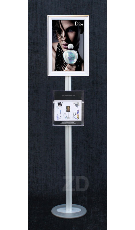 Sign Stand - Info Pole outdoor - Innovative display stand with snap frame, great for poster and brochure presentation.