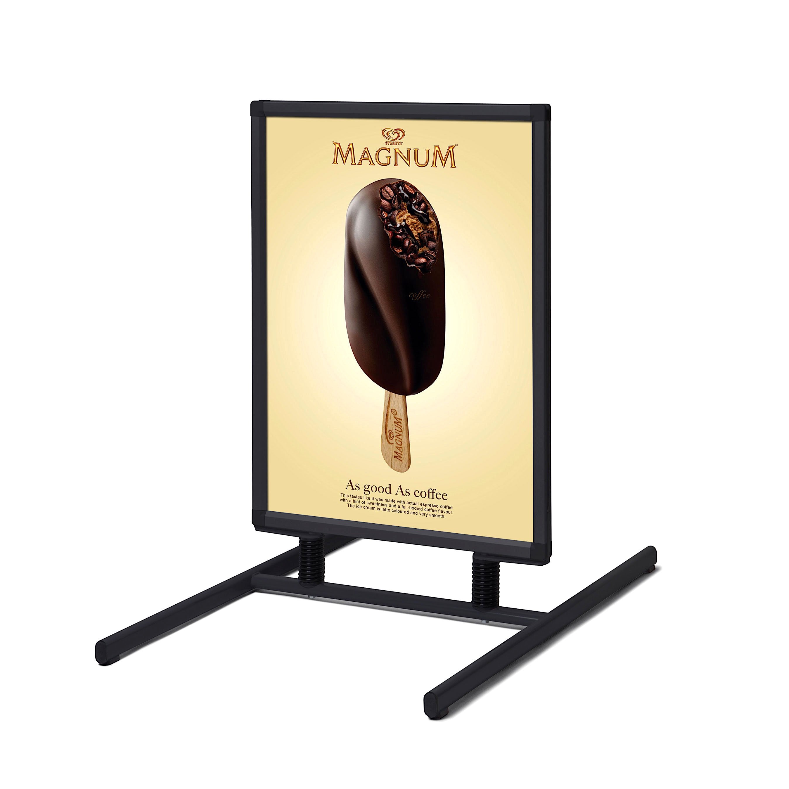 WTR-MB-BL-22-28 - T-Style Sidewalk Sign for Posters with Metal Base and Springboard