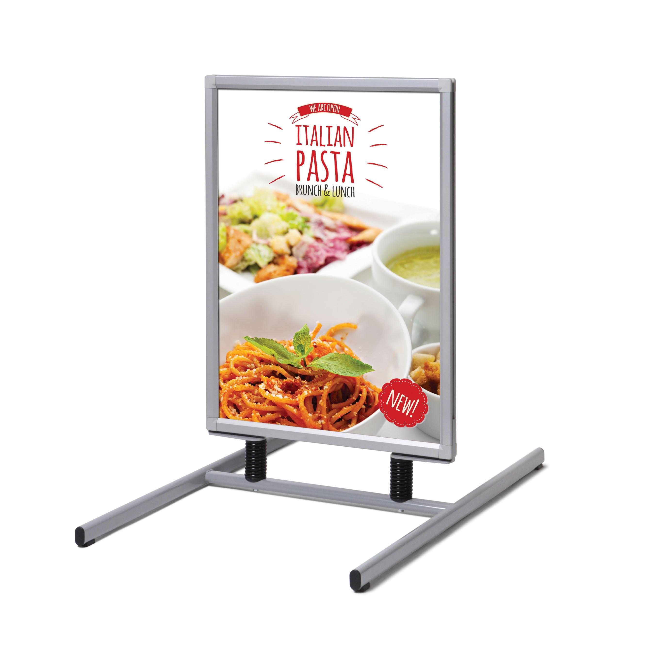 WTR-MB-24-36 - T-Style Sidewalk Sign for Posters with Metal Base and Springboard